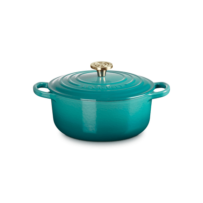 Le Creuset Signature Cast Iron Round Casserole 20cm Bleu Riviera