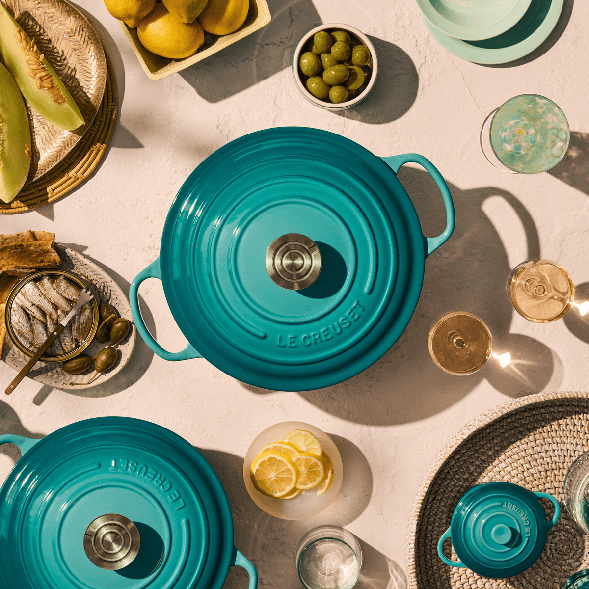 Le Creuset Signature Cast Iron Round Casserole 20cm Bleu Riviera