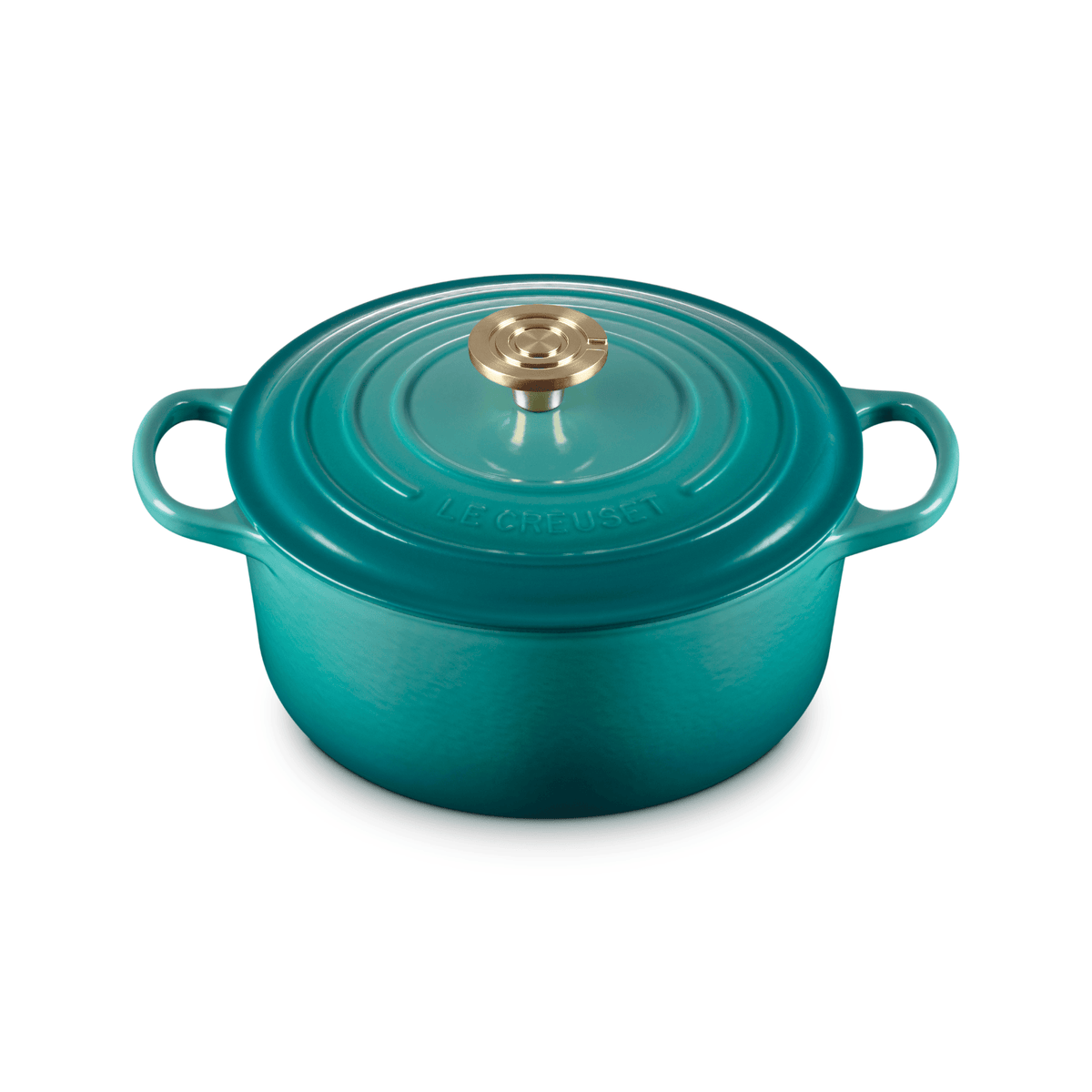 Le Creuset Signature Cast Iron Round Casserole 24cm Bleu Riviera