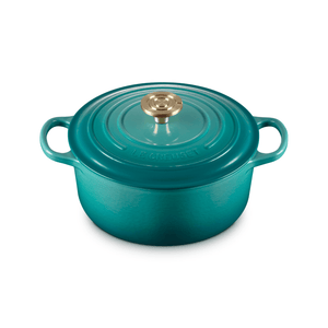 Le Creuset Signature Cast Iron Round Casserole 24cm Bleu Riviera