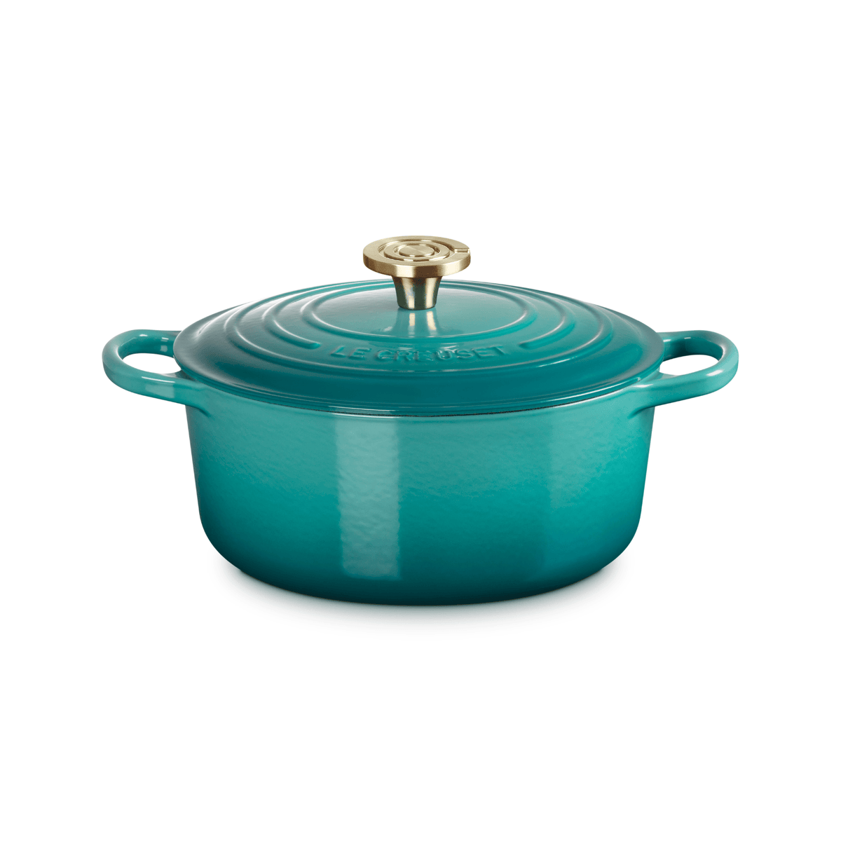 Le Creuset Signature Cast Iron Round Casserole 24cm Bleu Riviera