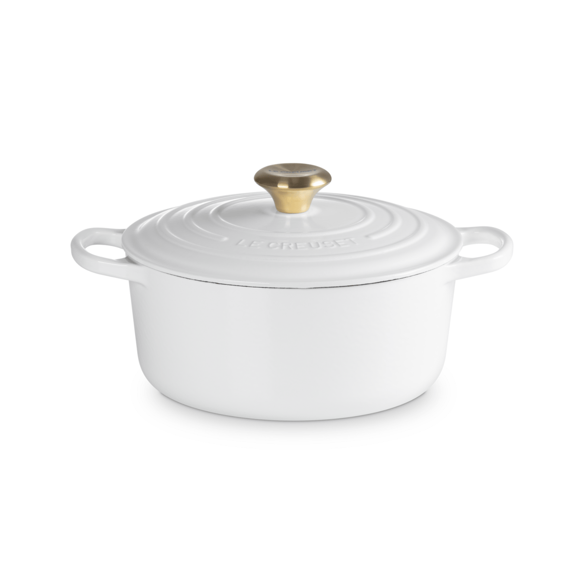 Le Creuset Signature Cast Iron Round Casserole 24cm White
