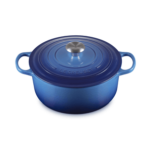 Le Creuset Signature Cast Iron Round Casserole 26cm Azure Blue