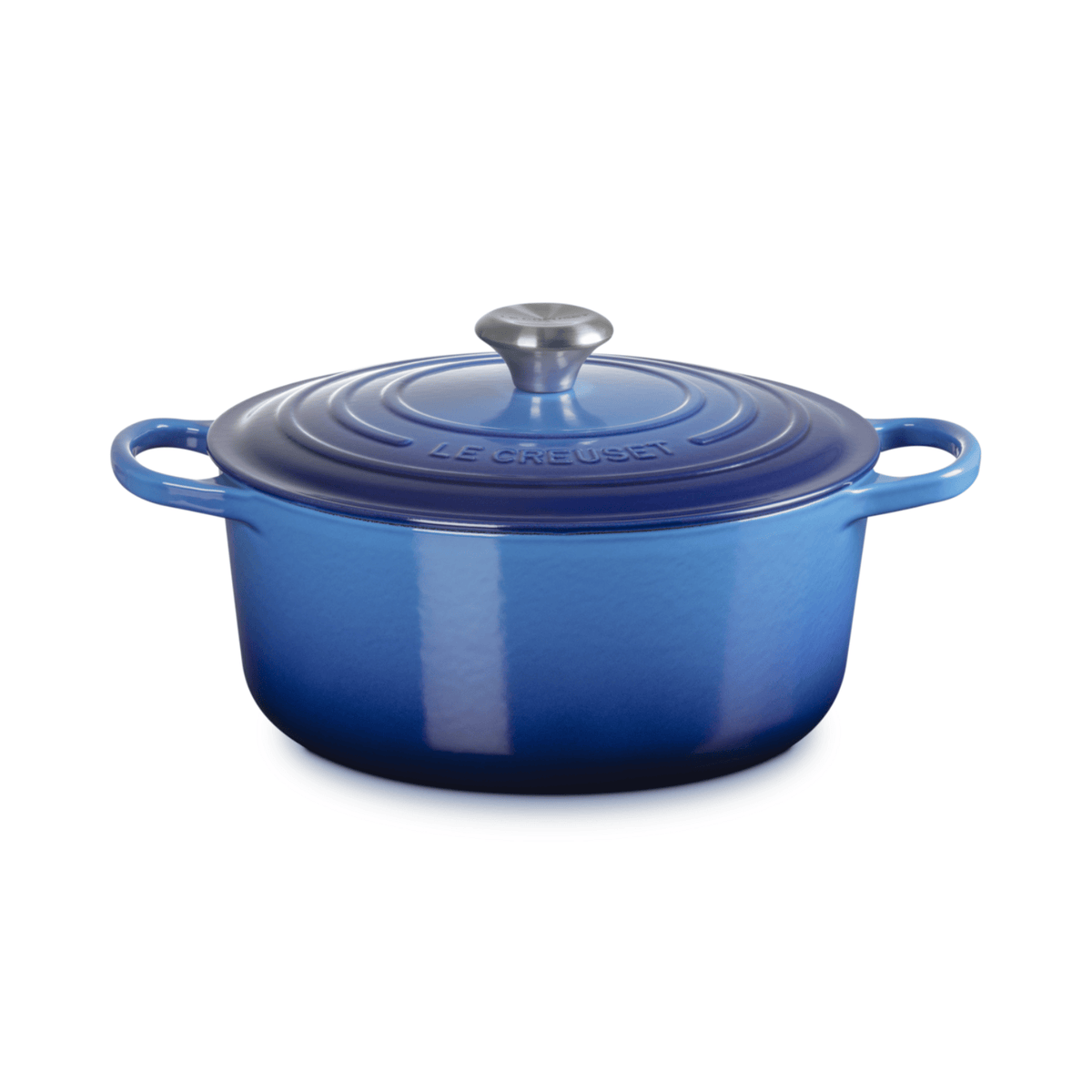 Le Creuset Signature Cast Iron Round Casserole 26cm Azure Blue