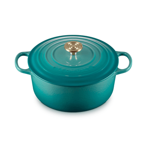 Le Creuset Signature Cast Iron Round Casserole 26cm Bleu Riviera