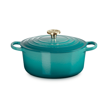 Le Creuset Signature Cast Iron Round Casserole 26cm Bleu Riviera