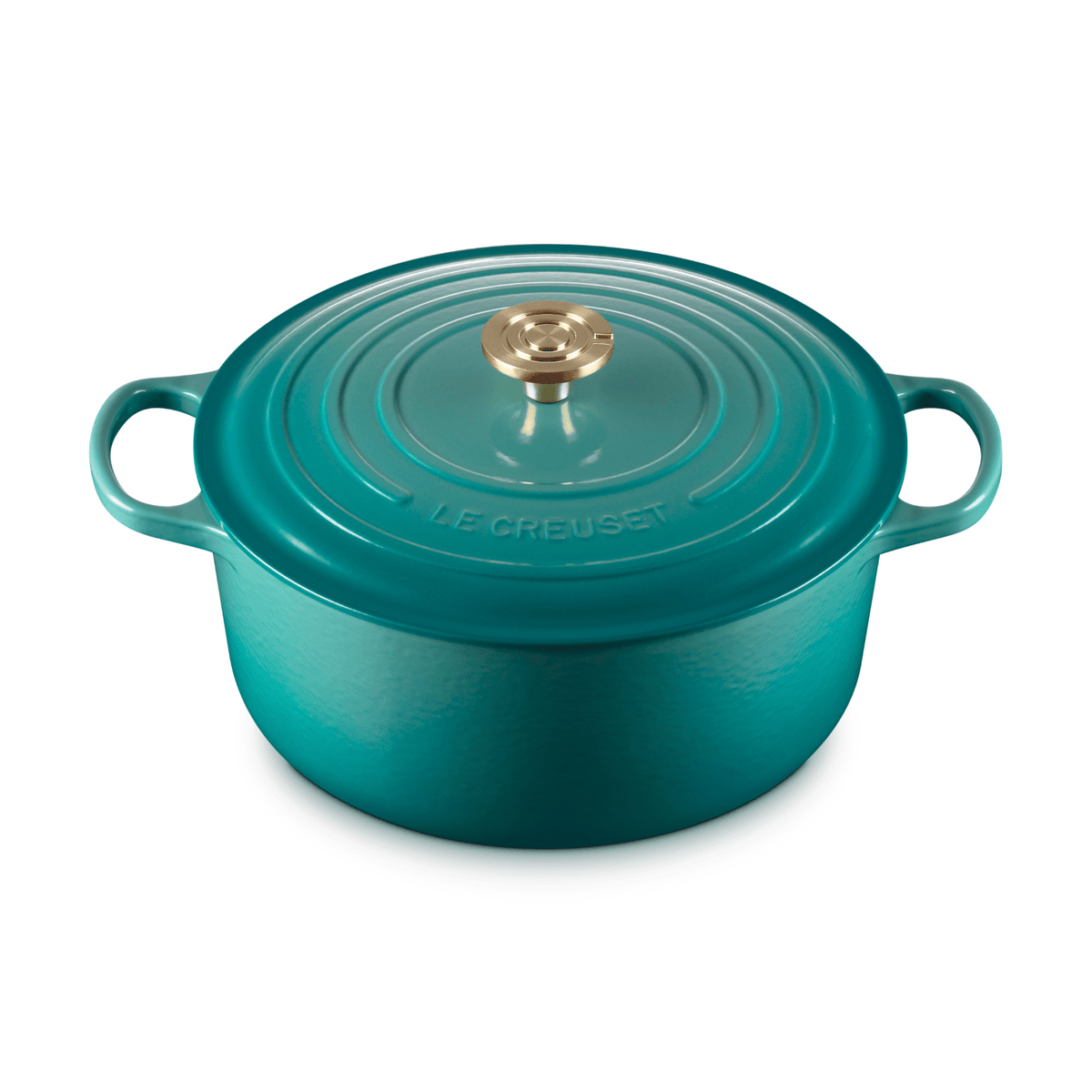 Le Creuset Signature Cast Iron Round Casserole 28cm Bleu Riviera