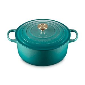 Le Creuset Signature Cast Iron Round Casserole 28cm Bleu Riviera