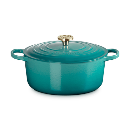 Le Creuset Signature Cast Iron Round Casserole 28cm Bleu Riviera