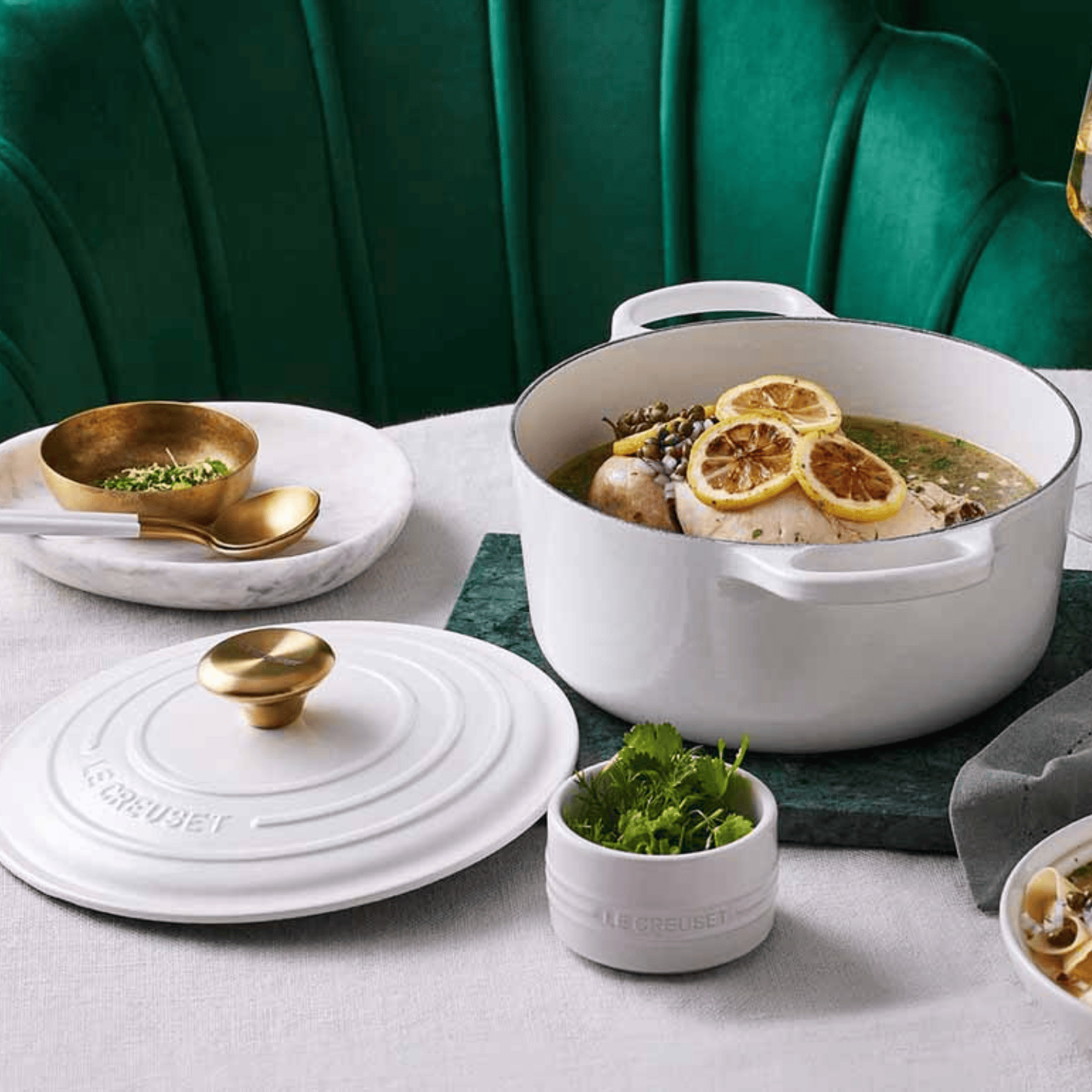 Le Creuset Signature Cast Iron Round Casserole 28cm White