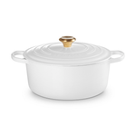 Le Creuset Signature Cast Iron Round Casserole 28cm White