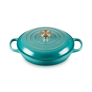 Le Creuset Signature Cast Iron Shallow Casserole 26cm Bleu Riviera