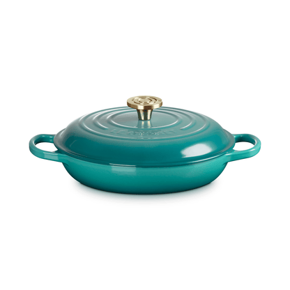Le Creuset Signature Cast Iron Shallow Casserole 26cm Bleu Riviera