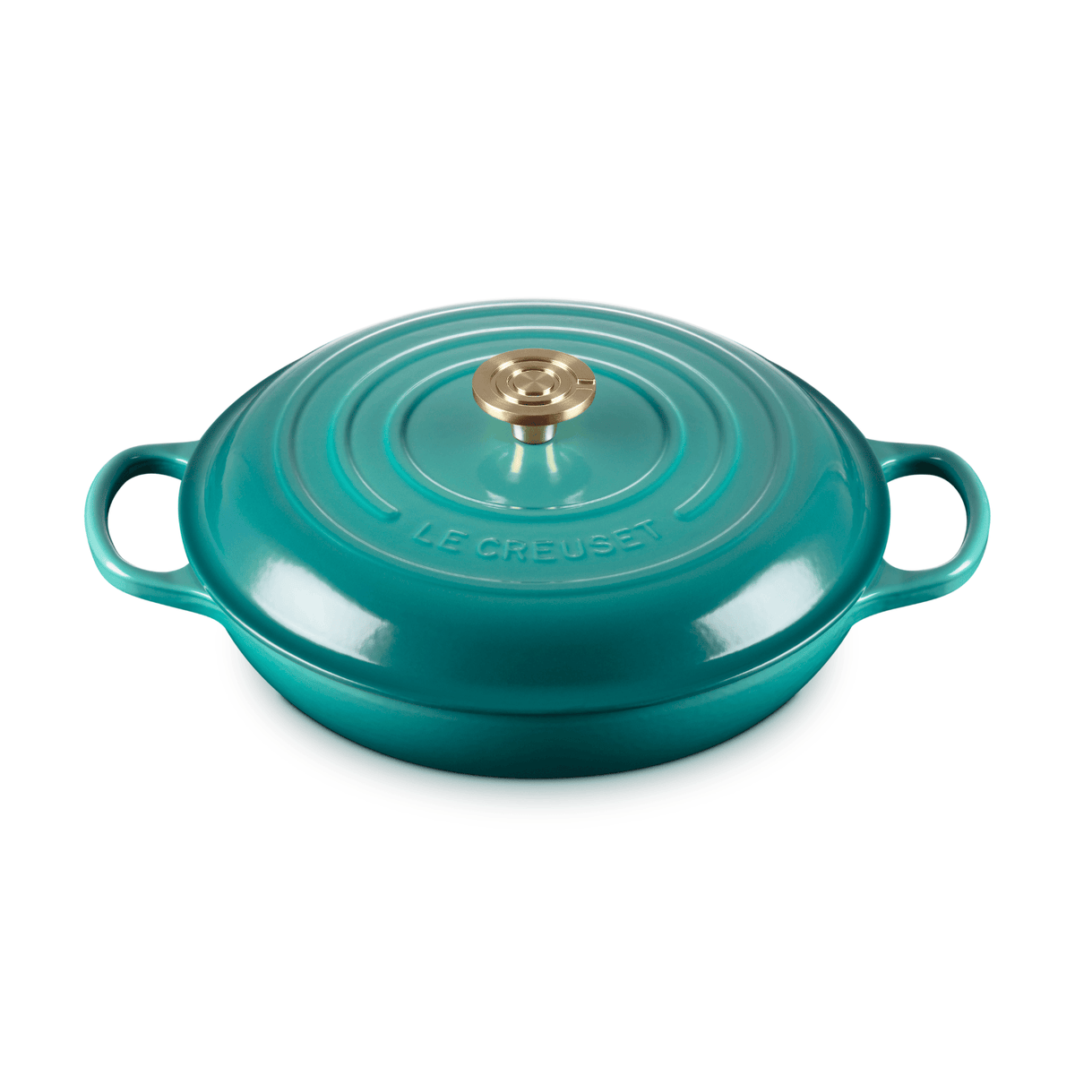 Le Creuset Signature Cast Iron Shallow Casserole 30cm Bleu Riviera