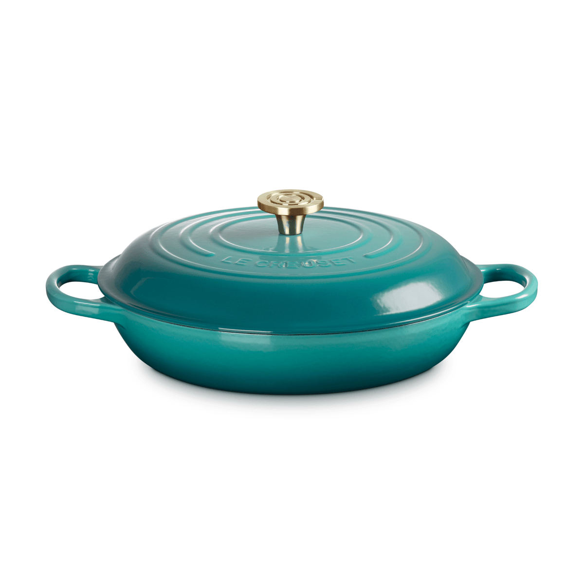 Le Creuset Signature Cast Iron Shallow Casserole 30cm Bleu Riviera