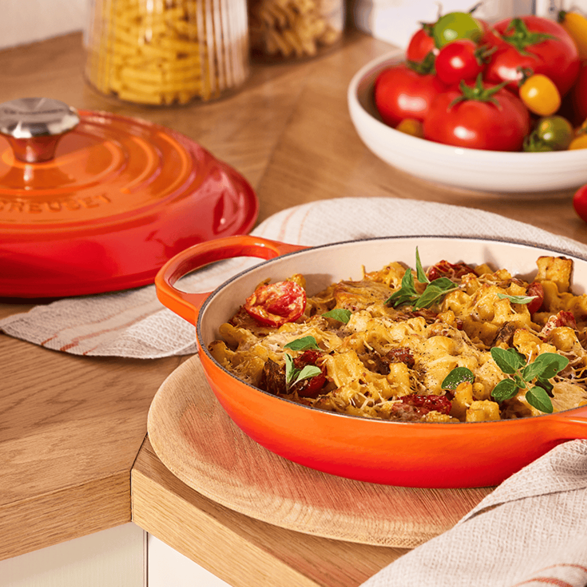 Le Creuset Signature Cast Iron Shallow Casserole 30cm Volcanic Flame