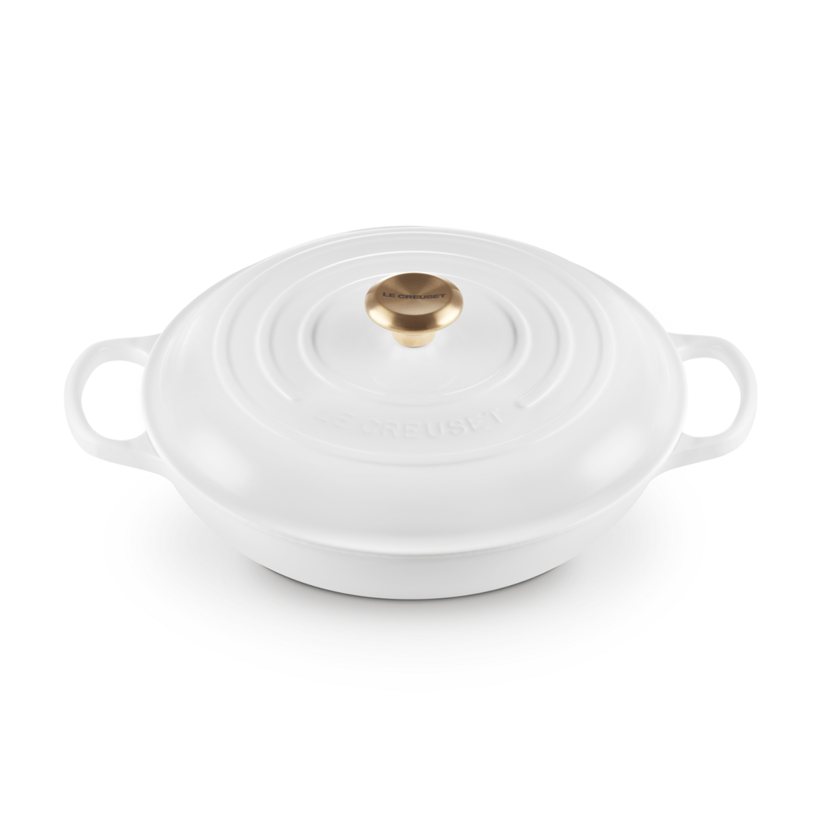 Le Creuset Signature Cast Iron Shallow Casserole 30cm White