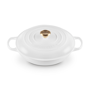 Le Creuset Signature Cast Iron Shallow Casserole 30cm White