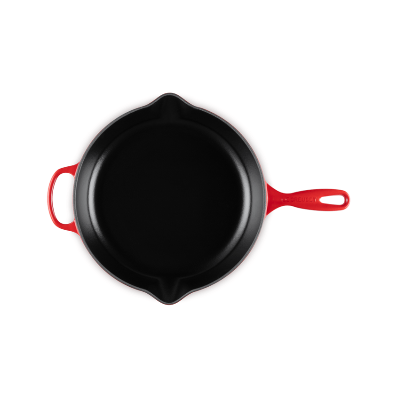 Le Creuset Signature Collection Cast Iron Round Skillet 30cm Cerise The Homestore Auckland