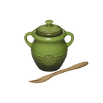 Le Creuset Stoneware Olive Jar with Fork Spinach