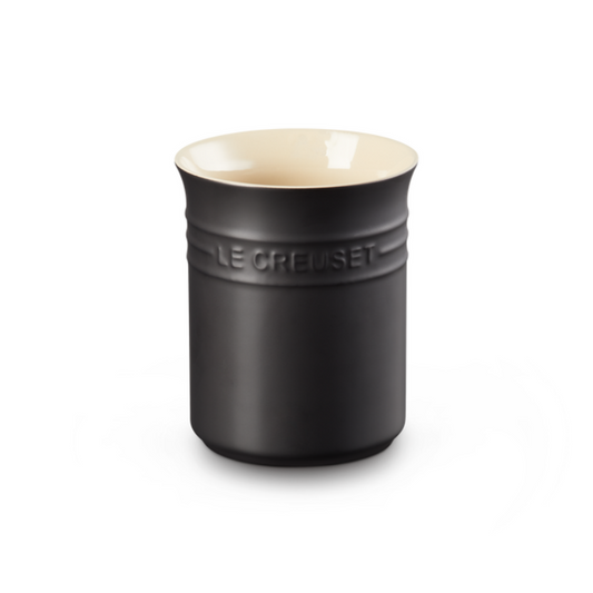 Le Creuset Stoneware Small Utensil Jar Satin Black The Homestore Auckland