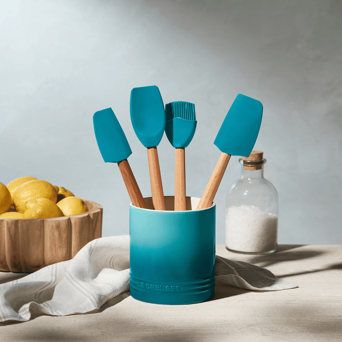 Le Creuset Stoneware Utensil Jar Bleu Riviera