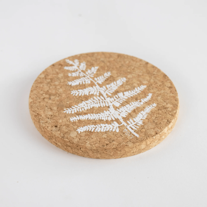 LIGA Cork Coasters Fern Set of 4