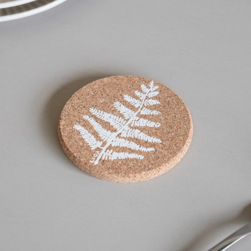 LIGA Cork Coasters Fern Set of 4