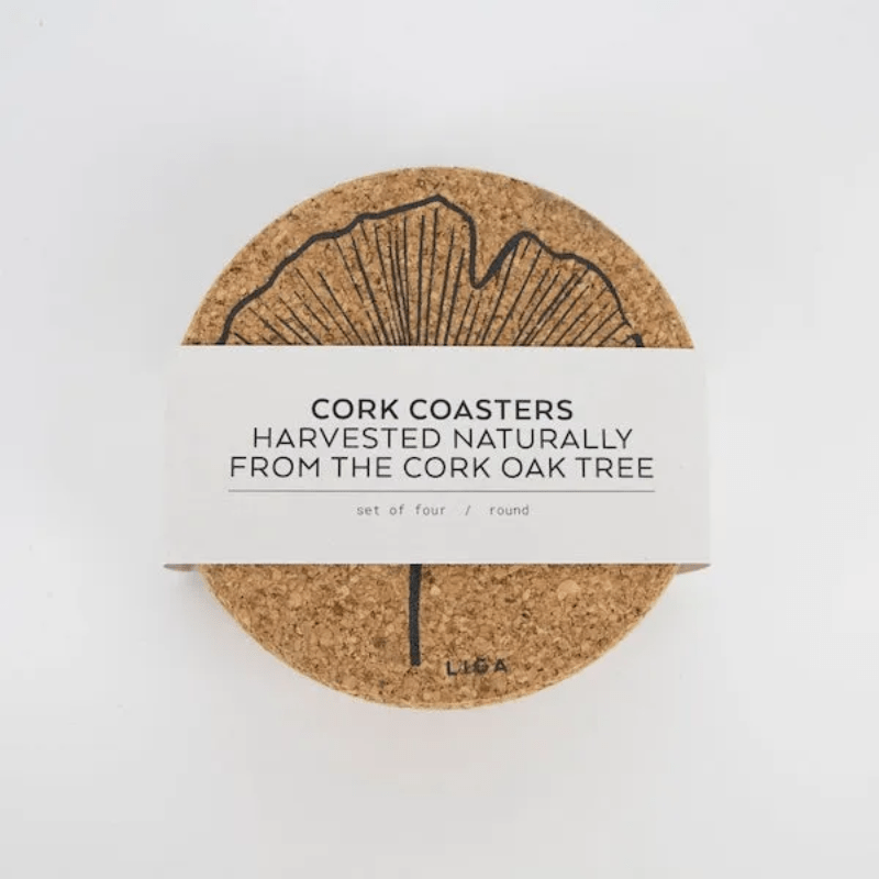 LIGA Cork Coasters Gingko Set of 4