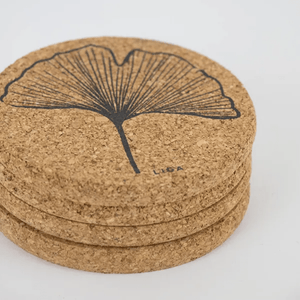 LIGA Cork Coasters Gingko Set of 4