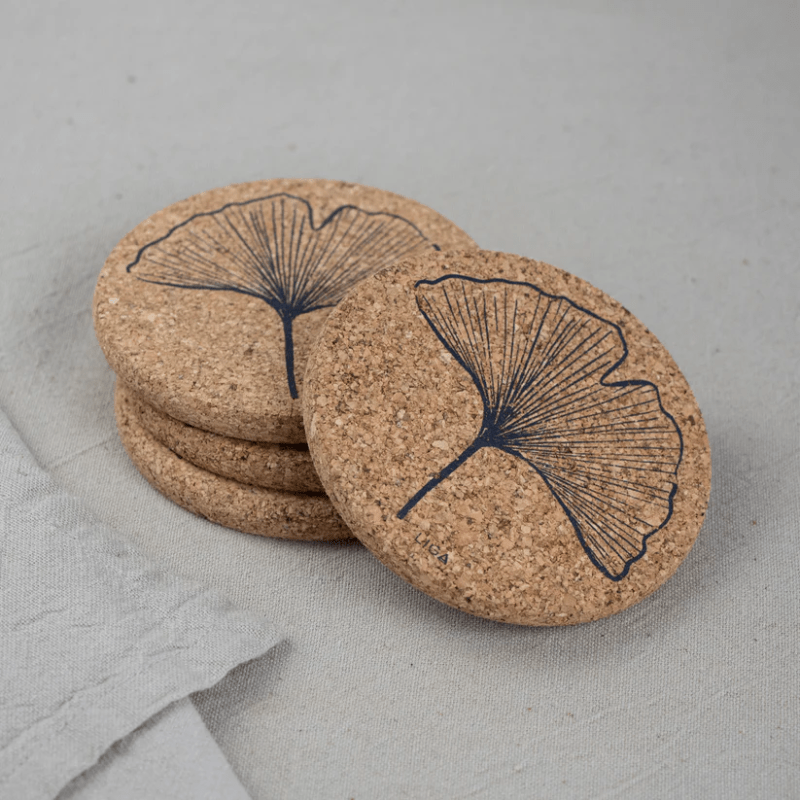 LIGA Cork Coasters Gingko Set of 4