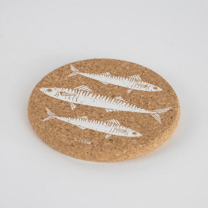 LIGA Cork Coasters Mackerel Set of 4