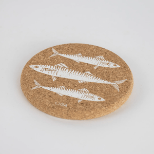 LIGA Cork Coasters Mackerel Set of 4