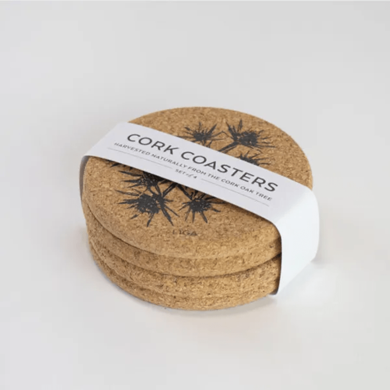 LIGA Cork Coasters Sea Holly Set of 4