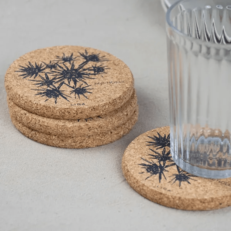 LIGA Cork Coasters Sea Holly Set of 4