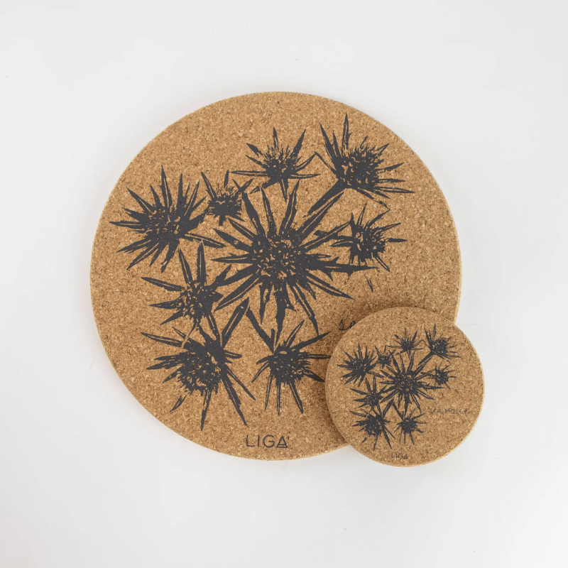 LIGA Cork Coasters Sea Holly Set of 4