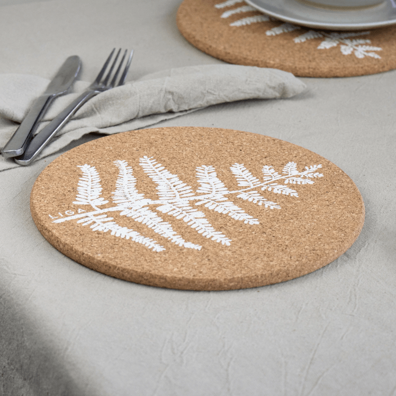 LIGA Cork Placemats Fern Set of 4