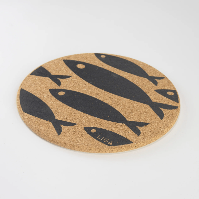 LIGA Cork Placemats Grey Fish Set of 4