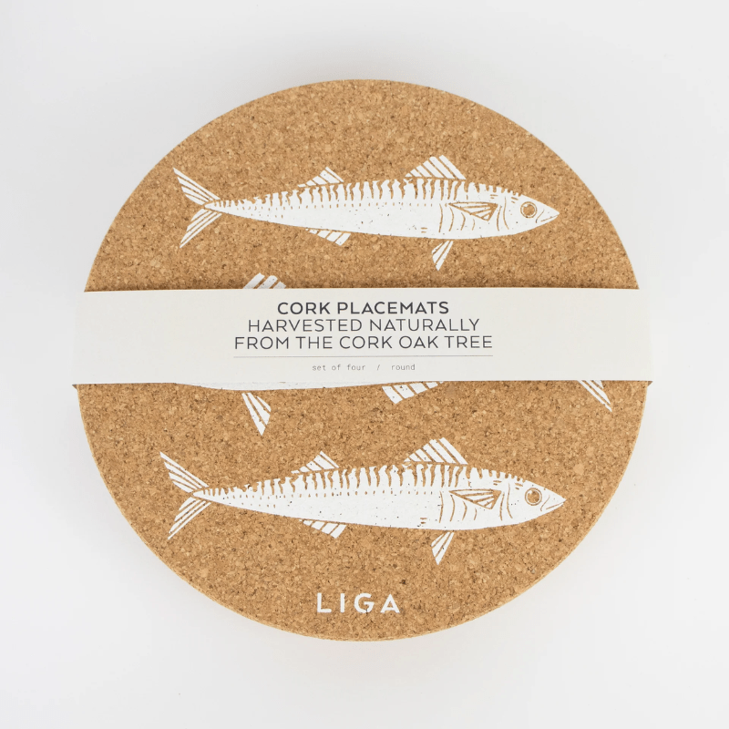 LIGA Cork Placemats Mackerel Set of 4