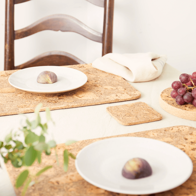 LIGA Natural Cork Square Coasters Set of 4