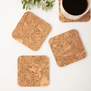 LIGA Natural Cork Square Coasters Set of 4