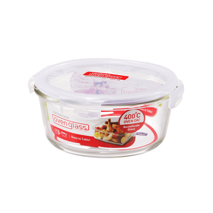 LocknLock Euro Glass Round Container with Lid 950ml