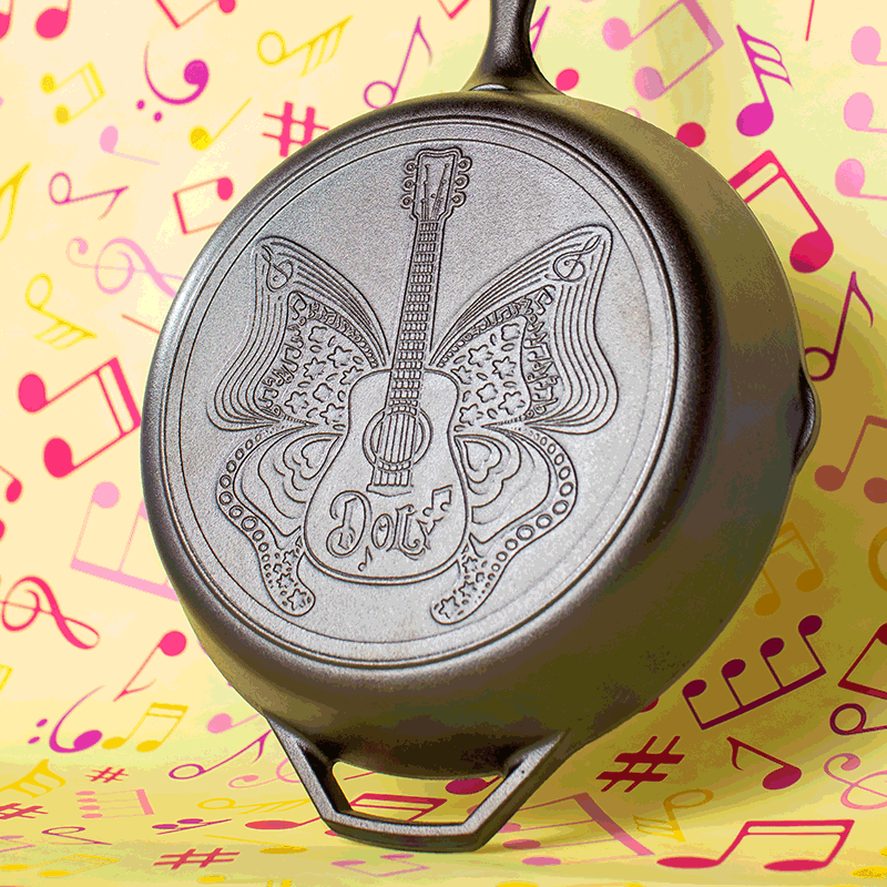 Lodge Dolly Parton Love is Like a Butterfly Cast Iron Skillet 30cm The Homestore Auckland