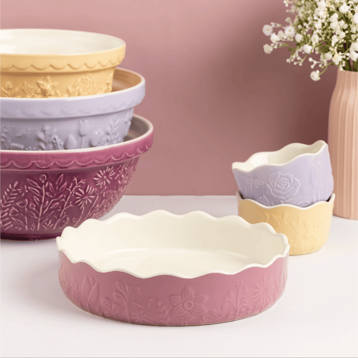 Mason Cash In The Meadow Pie Dish 23cm Pink