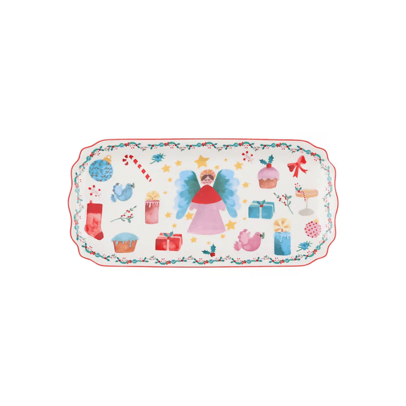 Maxwell & Williams Christmasville Oblong Platter 30.5cm x 15cm Angel