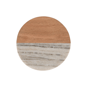 Maxwell & Williams Coaster Collective Round Marble & Acacia Coaster 10cm Beige