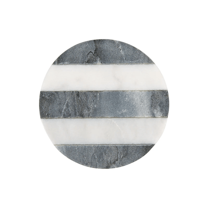 Maxwell & Williams Coaster Collective Round Marble Coaster 10cm Charcoal Stripe