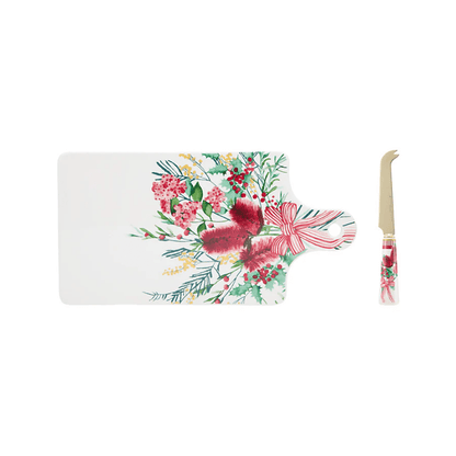 Maxwell & Williams Festive Flora Cheese Paddle & Knife Set