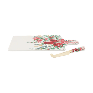 Maxwell & Williams Festive Flora Cheese Paddle & Knife Set