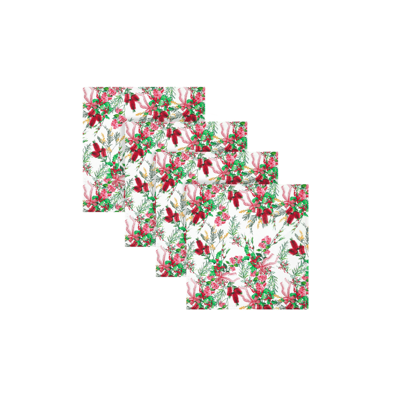 Maxwell & Williams Festive Flora Cotton Napkin Set of 4 45cm x 45cm